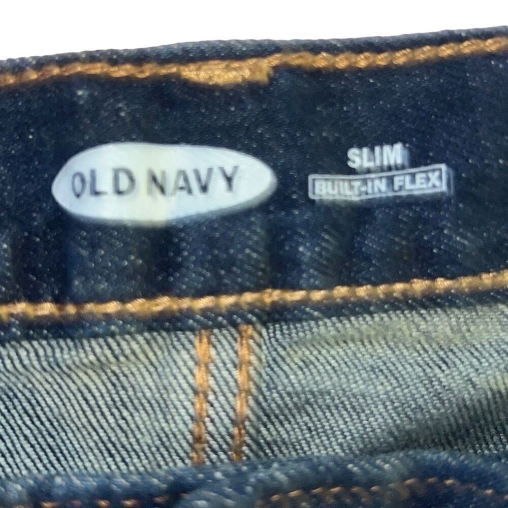 Old Navy Mens Slim Built-In Flex Jeans Dark Wash Denim Pants - Picture 3 of 10